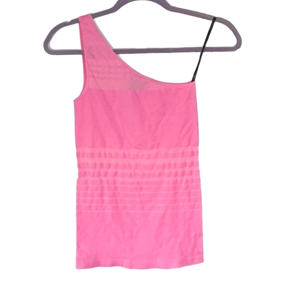 Bebe  One Shoulder Top Pink Size M/L NWOT - Picture 1 of 3